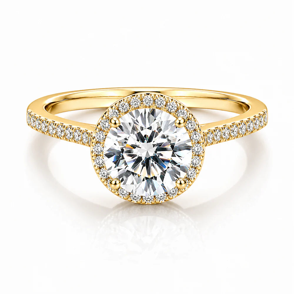 Moissanite Halo Ring