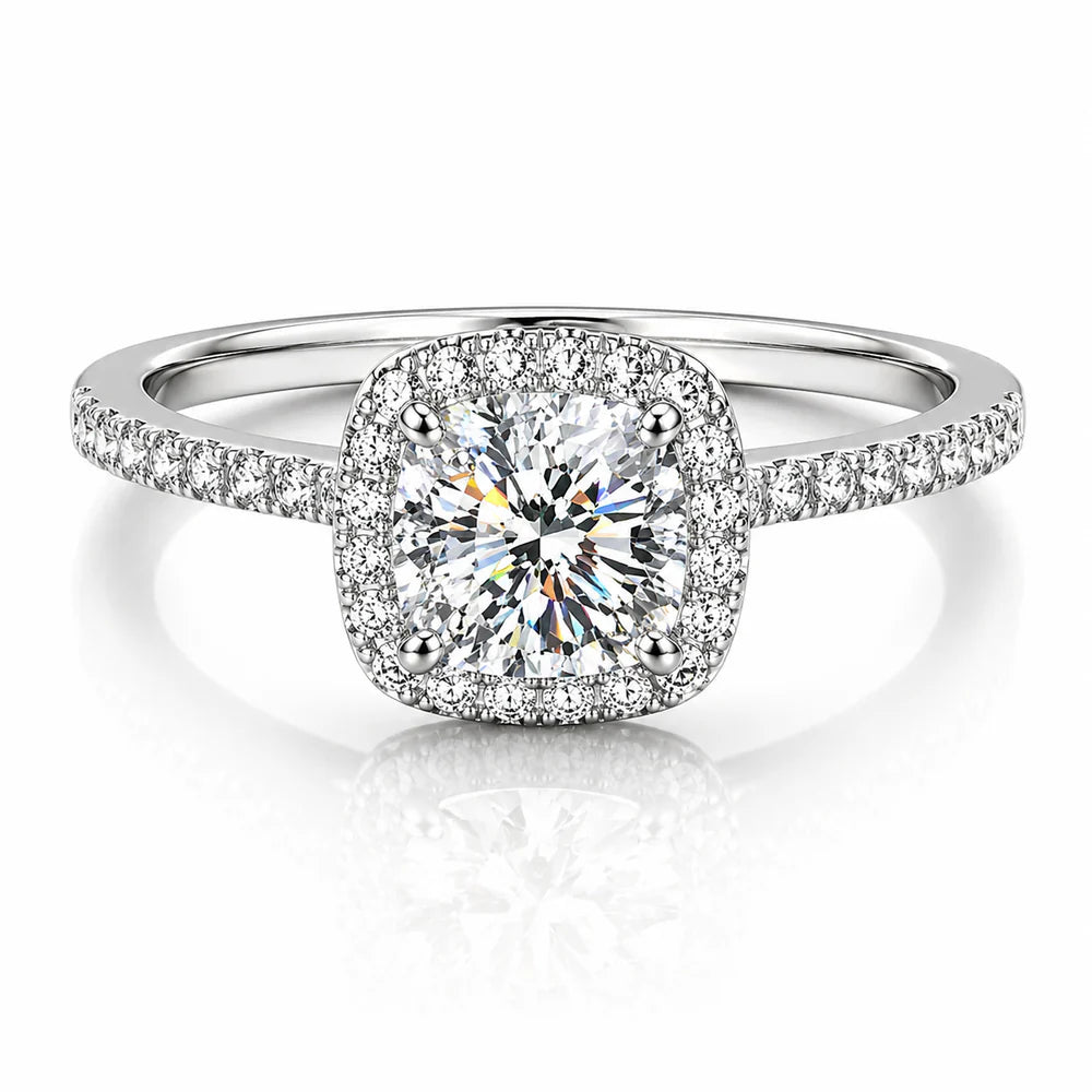 Cushion Cut Moissanite Ring