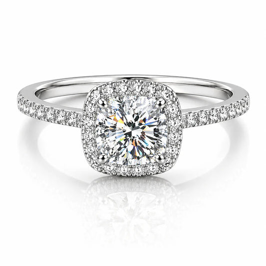 Cushion Cut Moissanite Ring