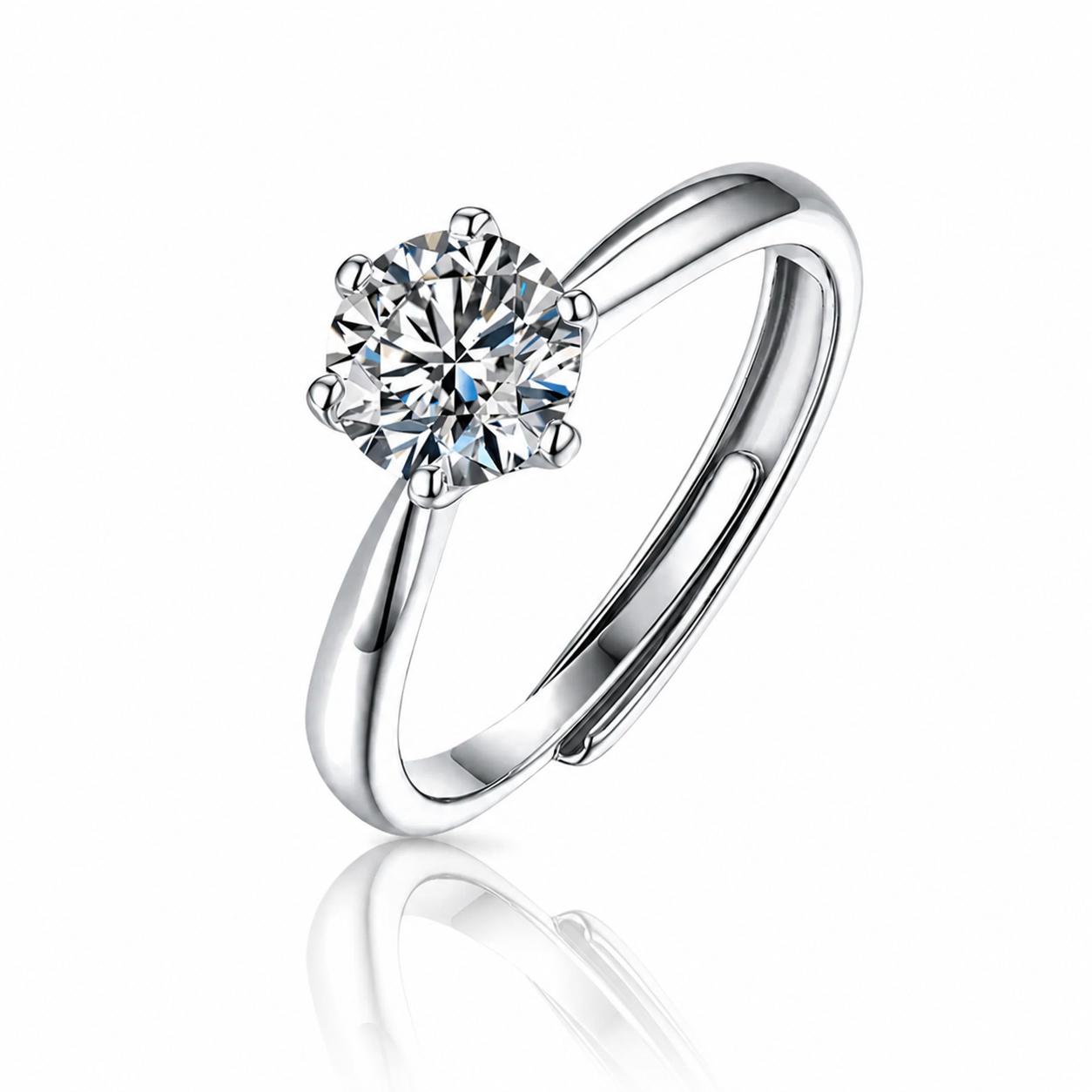 Moissanite Stud Ring