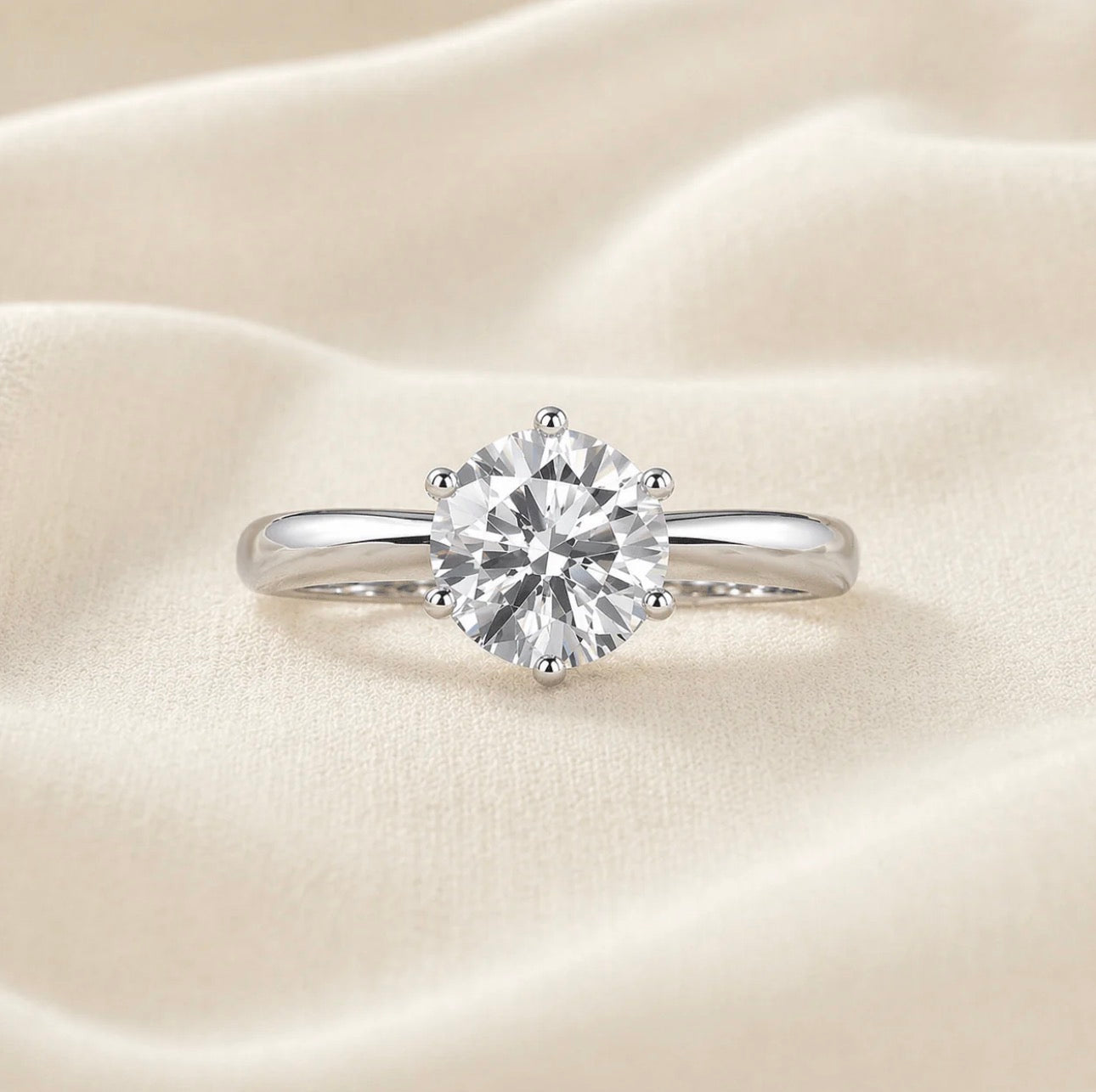 Moissanite Stud Ring