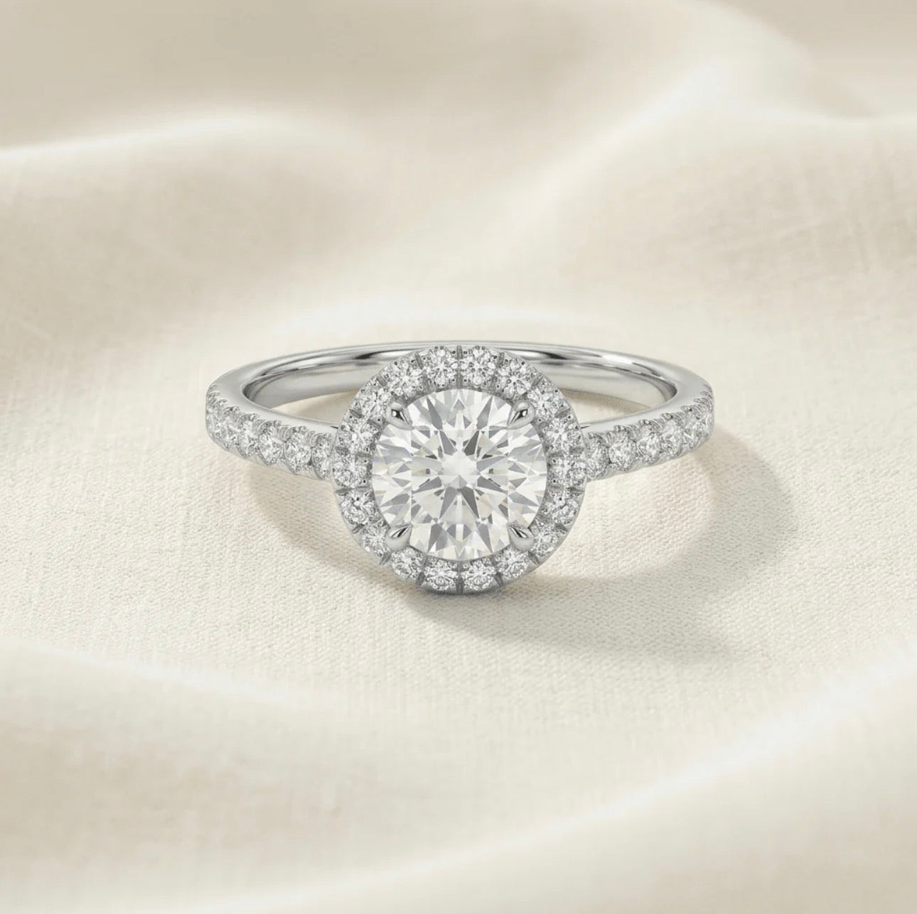 Moissanite Halo Ring