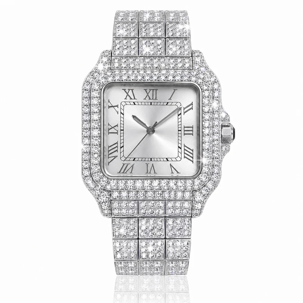 Iced Out Moissanite Watch