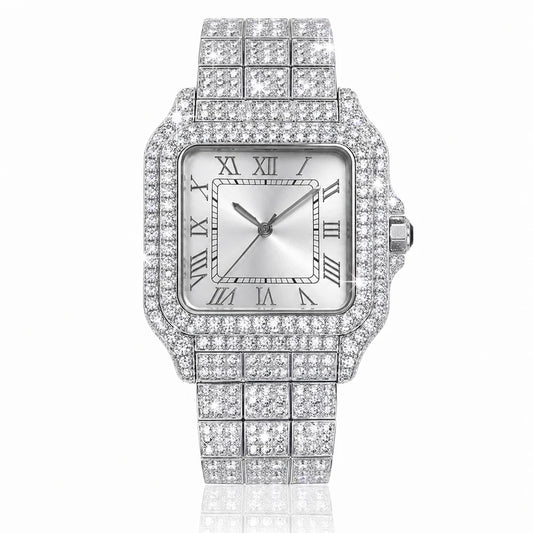 Iced Out Moissanite Watch