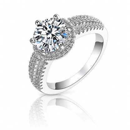 Moissanite Triple Row Ring