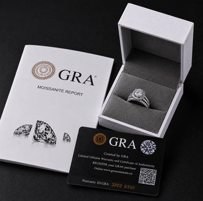 Moissanite Triple Row Ring