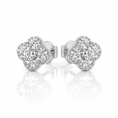 Clover Halo Stud Earrings