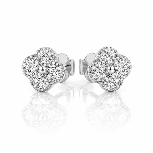 Clover Halo Stud Earrings