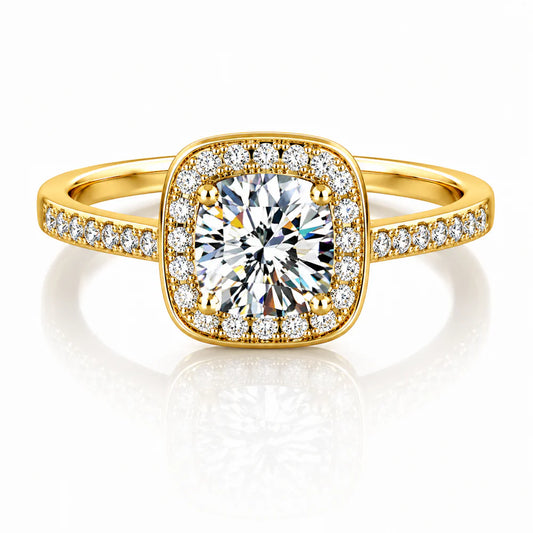 Cushion Cut Moissanite Ring